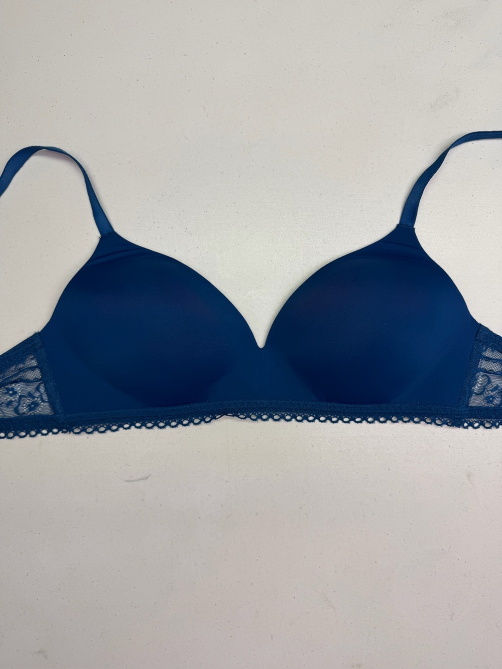 GapBody Favorite Wireless Lace Bra Royal Teal Blue 36B Convertible Straps *P1088